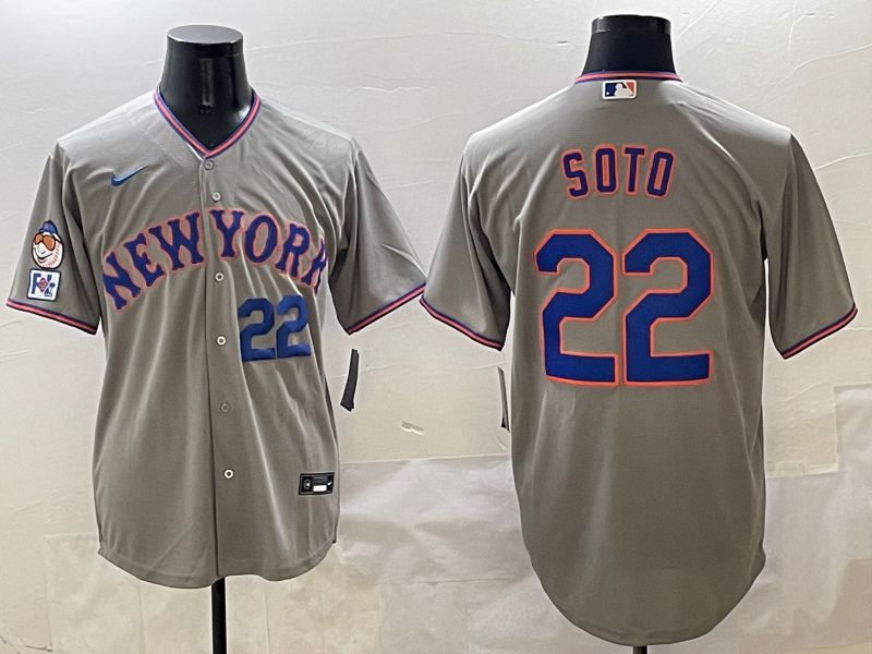Men New York Mets #22 Soto Grey Second generation 2025 Nike MLB Jersey style 8->new york mets->MLB Jersey